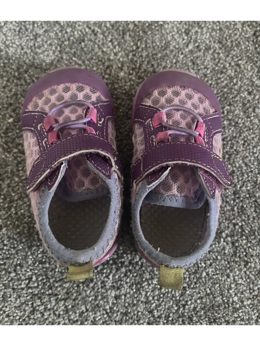 See Kai Run Purple and Pink Toddler Water Shoe - Secure Hook Strap